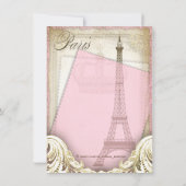 Invitation Baby shower Filles Paris Vintage (Dos)
