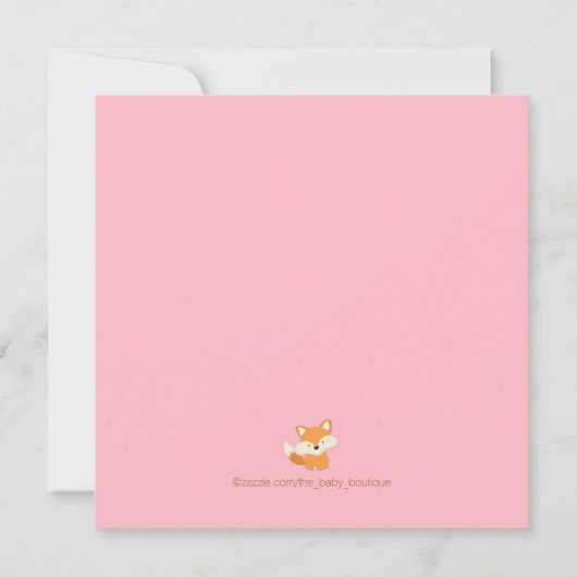 Invitation Baby shower Filles Woodland Fox (Dos)