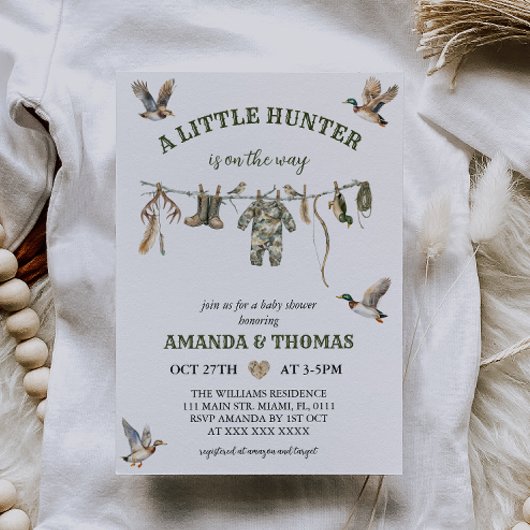 Invitation Baby-Shower Filleul de Chasse