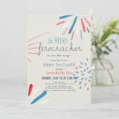 Invitation Baby shower Firecracker 4 juillet Fireworks (Debout devant)