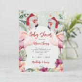 Invitation baby shower flamand de noël (Debout devant)