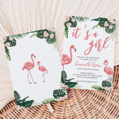 Invitation Baby-Shower Flamant Rose