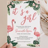 Invitation Baby-Shower Flamant Rose