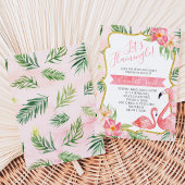 Invitation Baby-Shower Flamant Rose