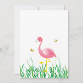 Invitation Baby shower Flamants roses roses (Dos)