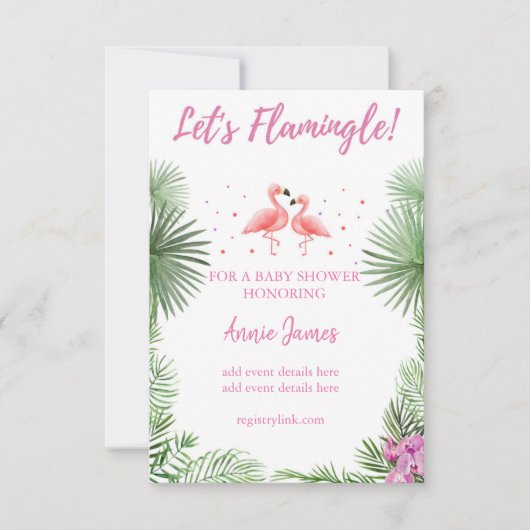 Invitation baby shower flamingo (Devant)