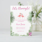 Invitation baby shower flamingo (Debout devant)