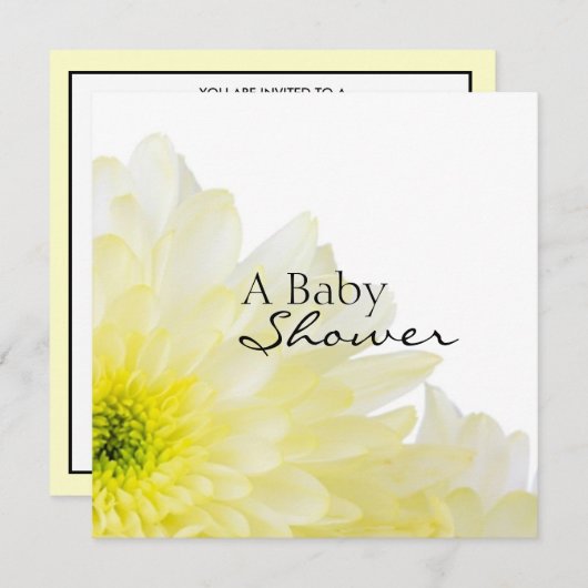 Invitation Baby Shower Fleur (Devant / Derrière)