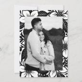 Invitation Baby Shower Fleur Bloom Noir & Blanc Gras (Dos)