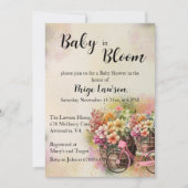 Invitation Baby shower Fleur Colorée (Devant)