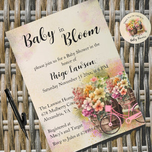 Invitation Baby shower Fleur Colorée