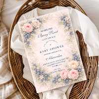Baby Shower Fleur de Bleuet au Ruban Bleu