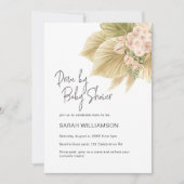 Invitation Baby Shower Fleur de Boho Florale Pampas et Palmie (Devant)