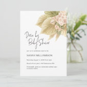 Invitation Baby Shower Fleur de Boho Florale Pampas et Palmie (Debout devant)