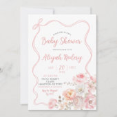 Invitation Baby Shower Fleur de Cerisier Rose (Devant)