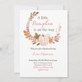 Invitation Baby shower Fleur de citrouille rustique d'automne (Devant)