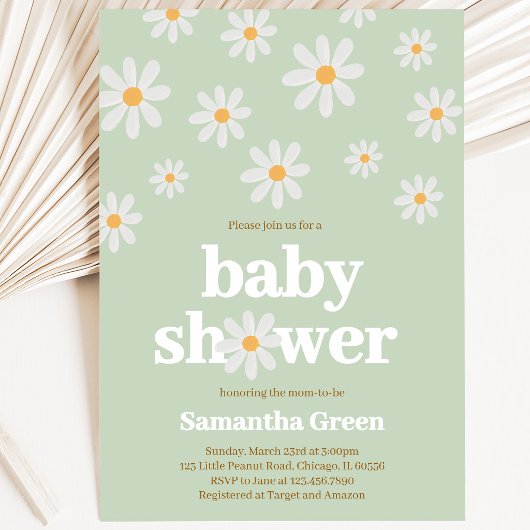 Invitation Baby Shower Fleur de Daisy