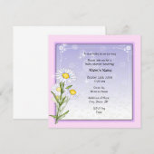 Invitation Baby shower Fleur de marguerite (Devant / Derrière)