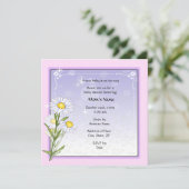 Invitation Baby shower Fleur de marguerite (Debout devant)