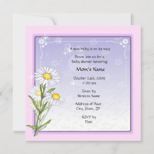 Invitation Baby shower Fleur de marguerite