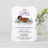 Invitation baby shower Fleur de naissance Juillet  (Debout devant)