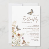 Invitation Baby Shower Fleur de Papillon (Devant)
