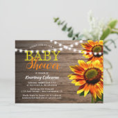 Invitation Baby Shower Fleur de Tournesol Rustique (Debout devant)