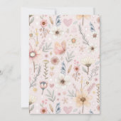 Invitation Baby shower Fleur des champs Rose (Dos)