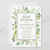 Invitation Baby Shower Fleur d'Hydrangeas Blanches Aquarelle (Devant)