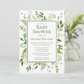 Invitation Baby Shower Fleur d'Hydrangeas Blanches Aquarelle (Debout devant)