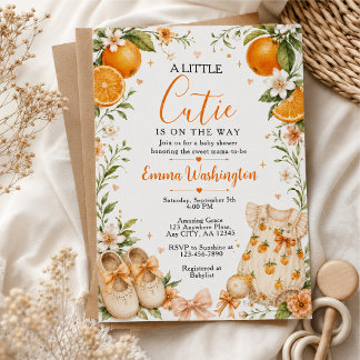 Invitation Baby Shower Fleur d'Orange