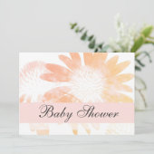 Invitation Baby shower Fleur Faisy Peach Elegant (Debout devant)