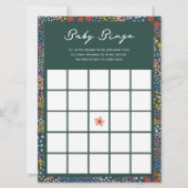 Invitation Baby shower Fleur Jeu de Bingo (Devant)