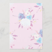 Invitation Baby Shower Fleur Moderne Aquarelle Violet (Dos)