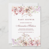 Invitation Baby Shower Fleur Pastel (Devant)