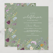 Invitation Baby shower Fleur Petit Fleur sauvage (Devant / Derrière)