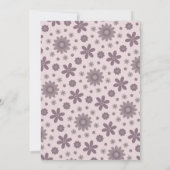 Invitation Baby Shower Fleur Retro Boho Violet (Dos)