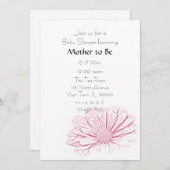 Invitation Baby shower Fleur Rose Daisy (Devant / Derrière)