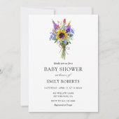 Invitation Baby shower fleur sauvage (Devant)