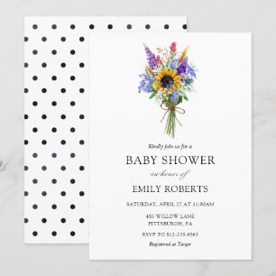 Invitation Baby shower fleur sauvage