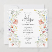 Invitation Baby shower fleur sauvage (Devant)