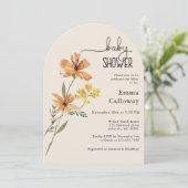 Invitation Baby shower Fleur sauvage (Debout devant)