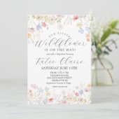 Invitation baby shower fleur sauvage (Debout devant)