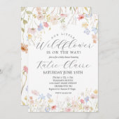 Invitation baby shower fleur sauvage (Devant / Derrière)