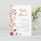 Invitation Baby-Shower Fleur Sauvage (Debout devant)