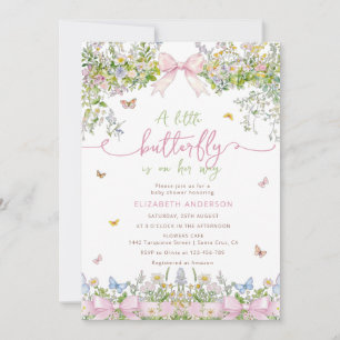Invitation Baby shower fleur sauvage