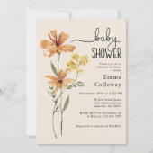 Invitation Baby shower Fleur sauvage (Devant)