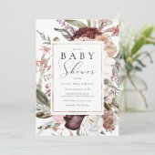Invitation Baby shower fleur sauvage (Debout devant)
