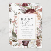 Invitation Baby shower fleur sauvage (Devant / Derrière)