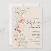 Invitation Baby shower fleur sauvage (Devant)